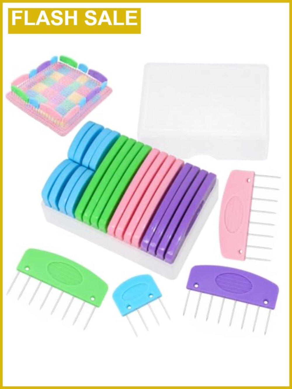 Knit Blocking Combs Kit 20Pc Metal Multi-Prong for Knitting Crochet Lace